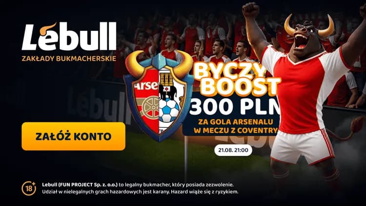 Lebull: 300 PLN za gola Arsenalu w meczu z Coventry