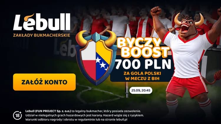 LEBULL: 700 PLN za gola Polski w meczu z Bośnią i Hercegowiną
