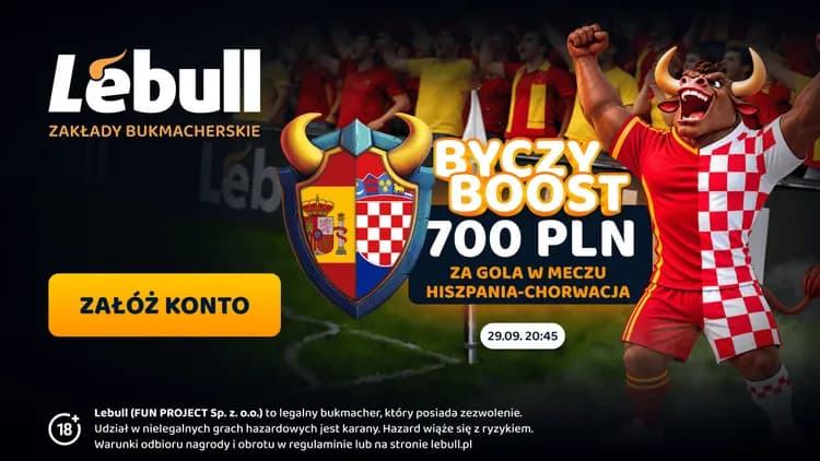 Lebull: 700 PLN za gola w meczu Hiszpania - Chorwacja