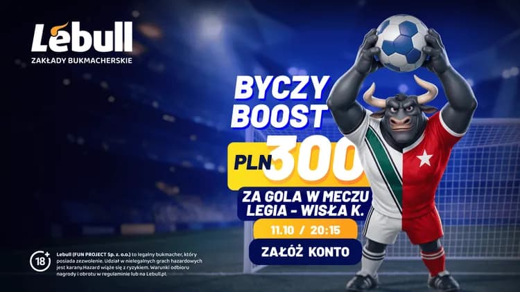 Lebull: 300 PLN za gola w meczu Legia Warszawa - Wisła Kraków