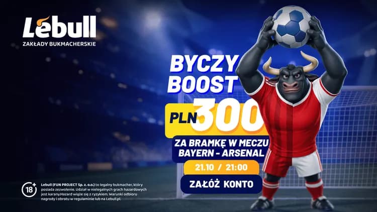 Lebull: 300 PLN za gola w meczu Bayern Monachium - Arsenal