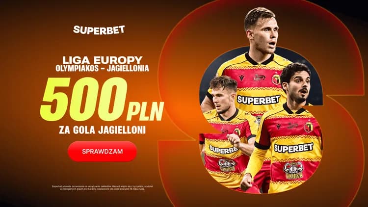 Superbet: 500 PLN za gola Jagiellonii w meczu z Olympiakosem