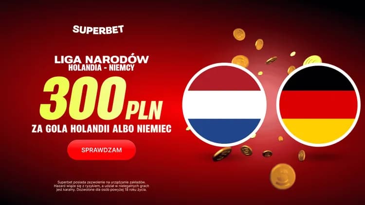 Superbet: 300 PLN za gola w meczu Holandia - Niemcy