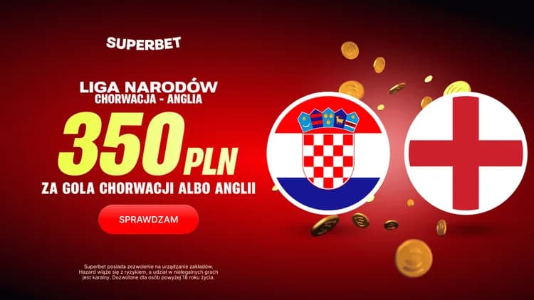 Superbet: 350 PLN za gola w meczu Chorwacja - Anglia