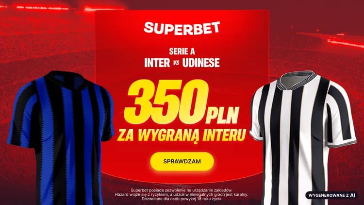 Superbet: 350 PLN za wygraną Interu w meczu z Udinese