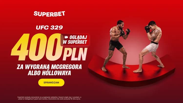 Superbet: 400 PLN za zwycięzcę walki McGregor - Holloway