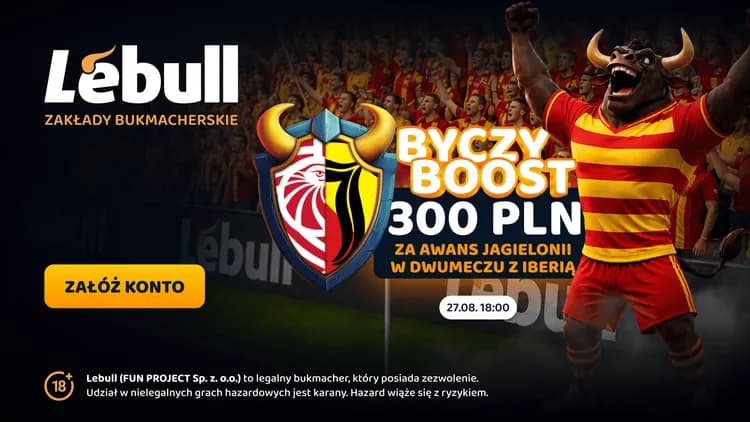 Lebull: 300 PLN za awans Jagiellonii w dwumeczu z Iberią