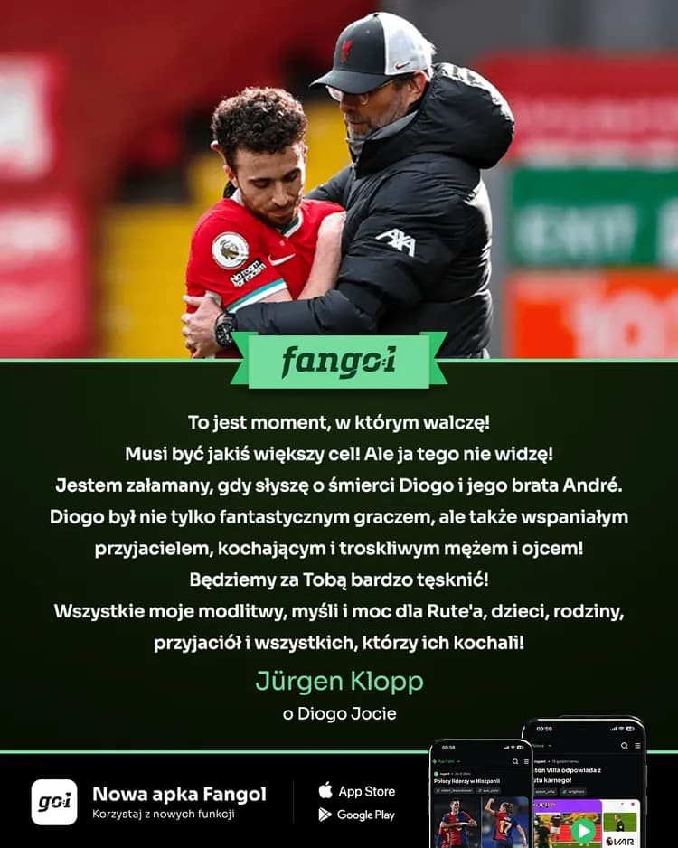 Klopp pożegnał Diogo Jotę