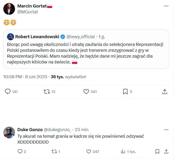Odpowiedź kibica na tweet Gortata XD