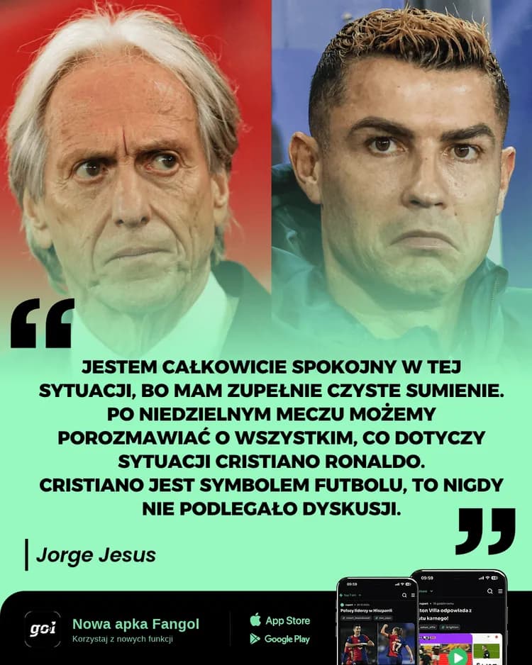 Jorge Jesus na pełnym luzie po aferze z Cristiano Ronaldo 