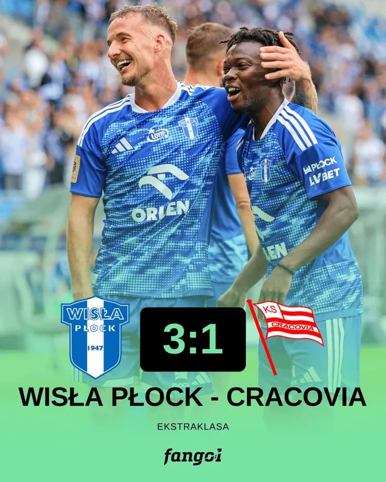 WISŁA PŁOCK WYGRYWA Z CRACOVIĄ!