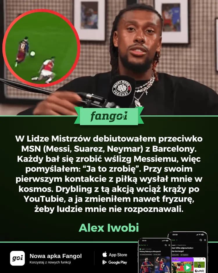 Alex Iwobi wspomina drybling, którym Messi go ośmieszył