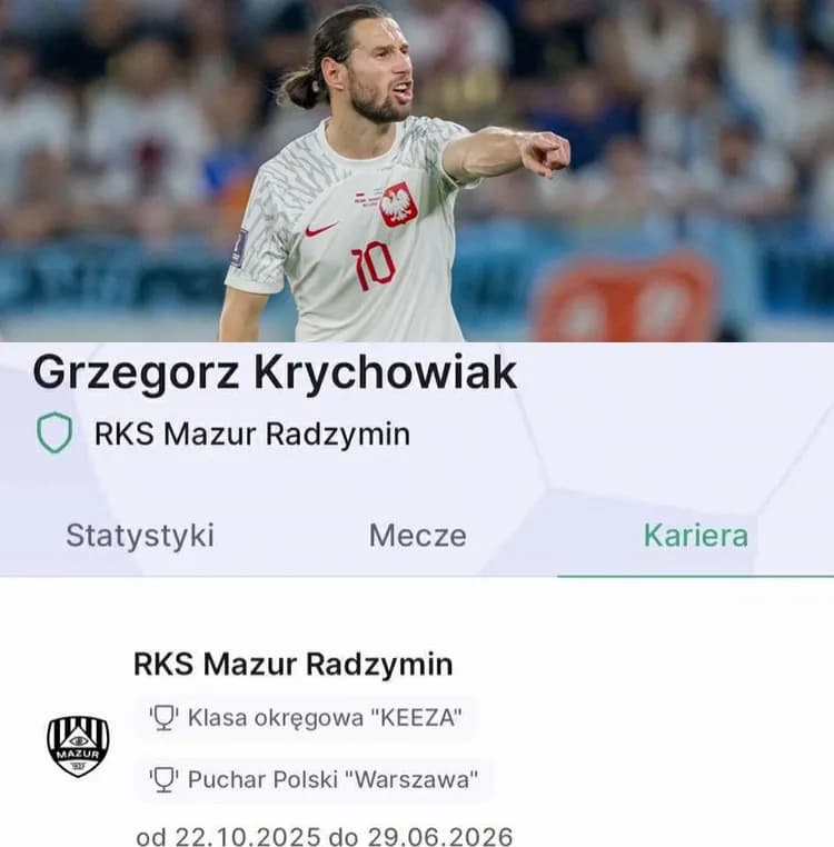 Krychowiak zagra w okręgówce? 
