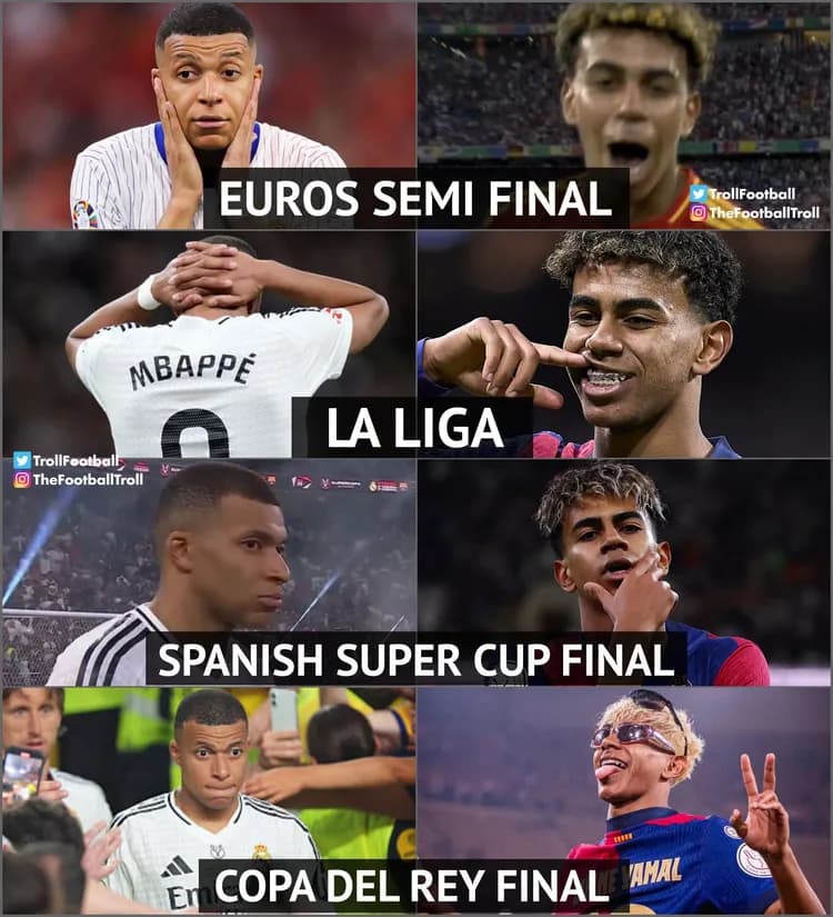 Wygląda na to, że Yamal nawiedza Mbappe...