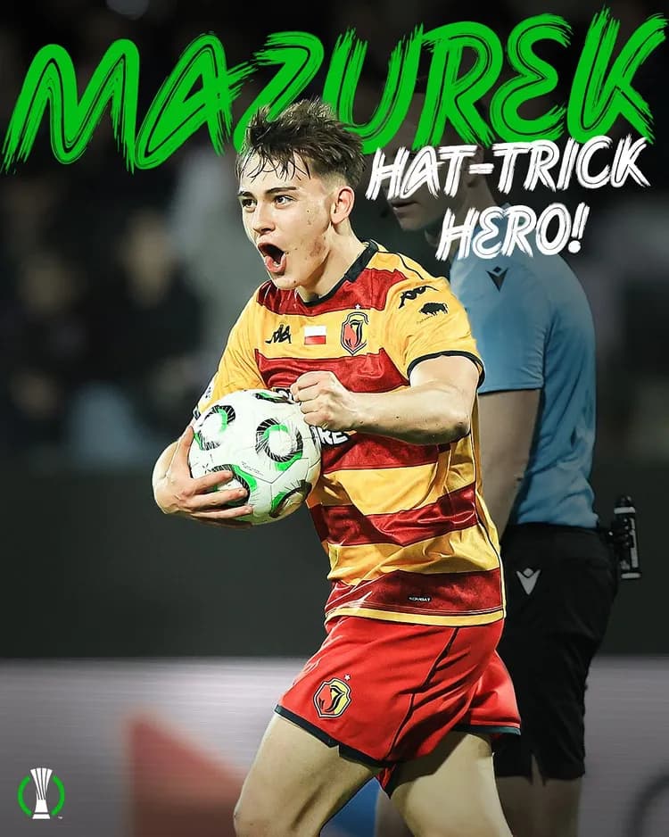 Bartosz Mazurek PIĄTYM Polakiem z hat-trickiem dla polskiego zespołu w europejskich pucharach 🔥