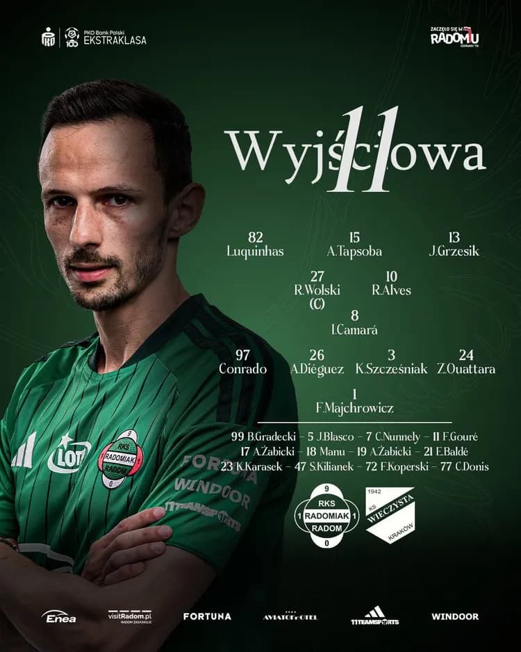 XI Radomiaka na pierwszy mecz Ekstraklasy w sezonie 2026/2027!