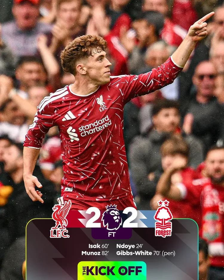 Remis Liverpoolu z Nottingham!
