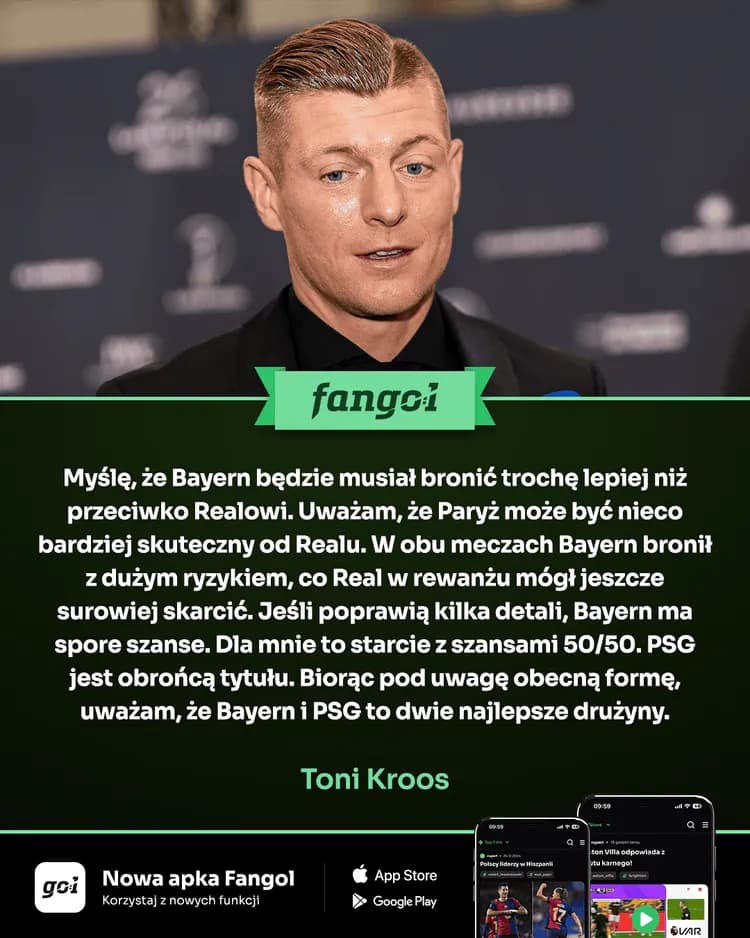 Bayern czy PSG? Toni Kroos przewiduje, kto zagra w finale Ligi Mistrzów!