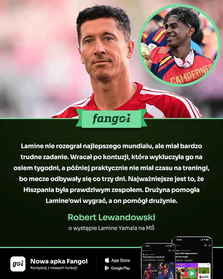 Lewandowski podsumował występ Yamala na MŚ: "Nie rozegrał najlepszego mundialu, ale..."
