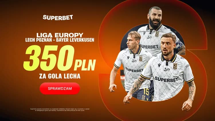 Superbet: 350 PLN za gola Lecha Poznań w meczu z Bayerem Leverkusen