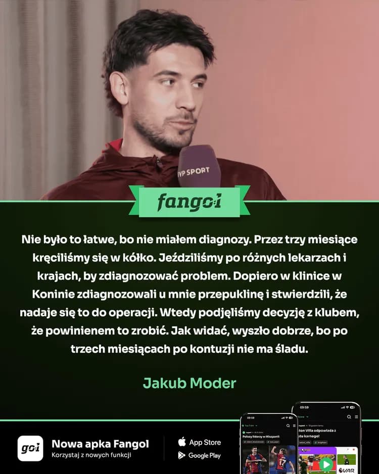 Jakub Moder 🇵🇱 szczerze o swojej kontuzji: Przez 3 miesiące kręciliśmy się w kółko