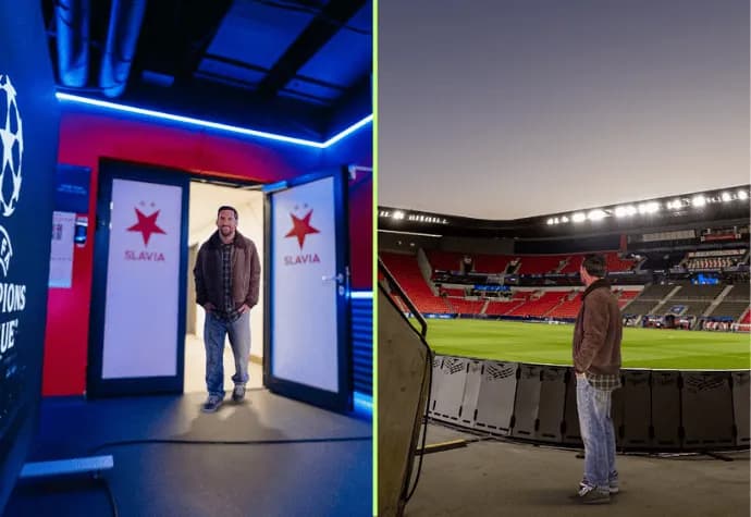 Messi odwiedził też stadion... Slavii Praga XD