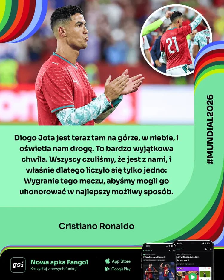 Cristiano Ronaldo zadedykował awans Diogo Jocie. CO ZA SŁOWA! ❤️