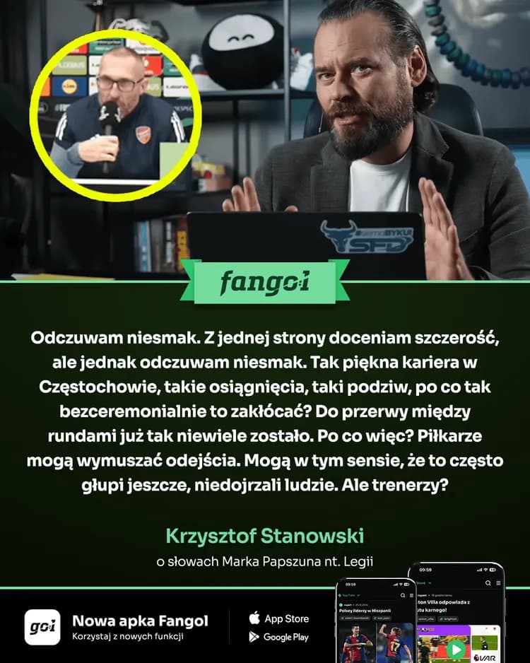 Stanowski skrytykował Papszuna! "Czuję niesmak"