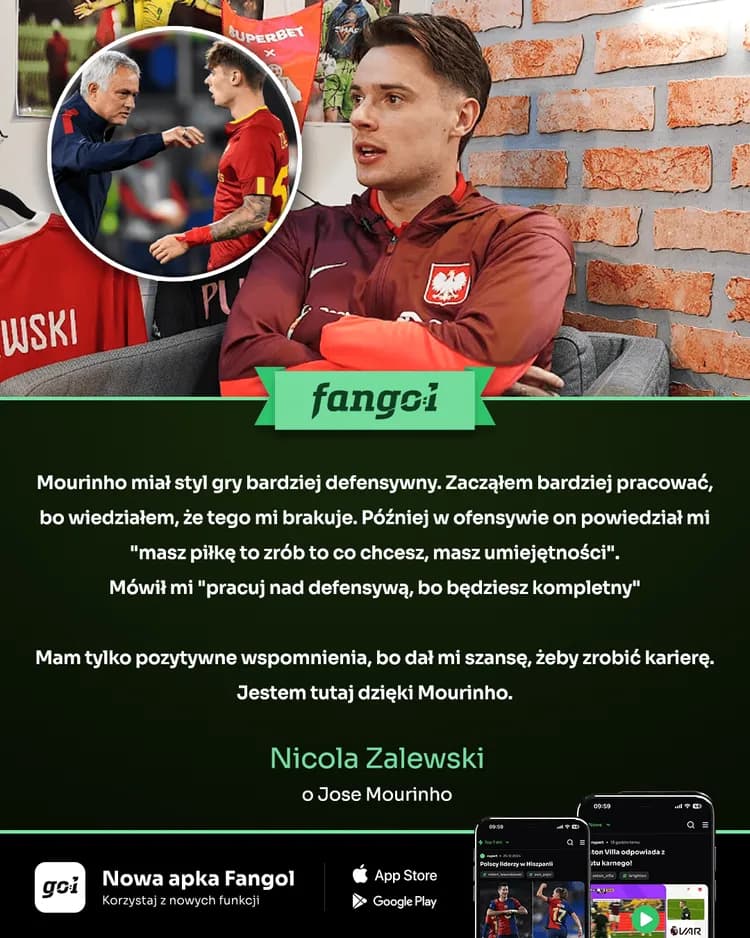 Nicola Zalewski szczerze o Jose Mourinho!