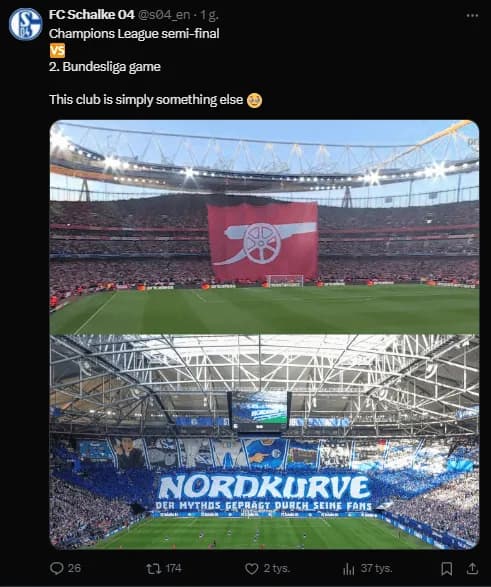 Schalke zadrwiło z oprawy Arsenalu!