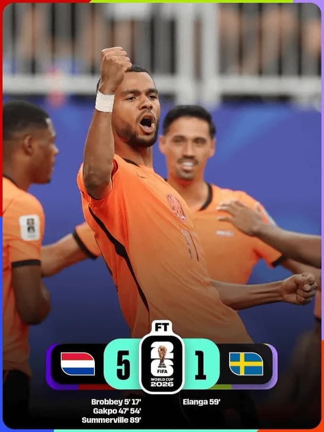 Oranje demolują Szwedów 🟠
