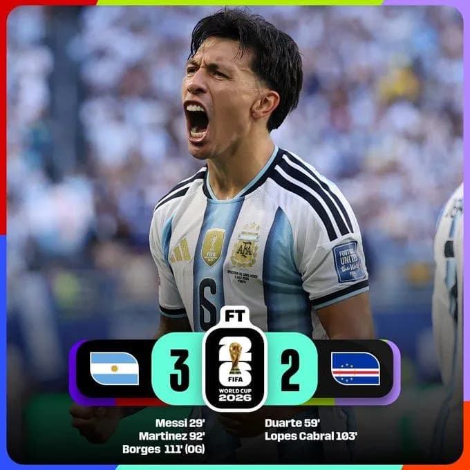 Piękno tego sportu. Argentyna wygrała z Republiką Zielonego Przylądka