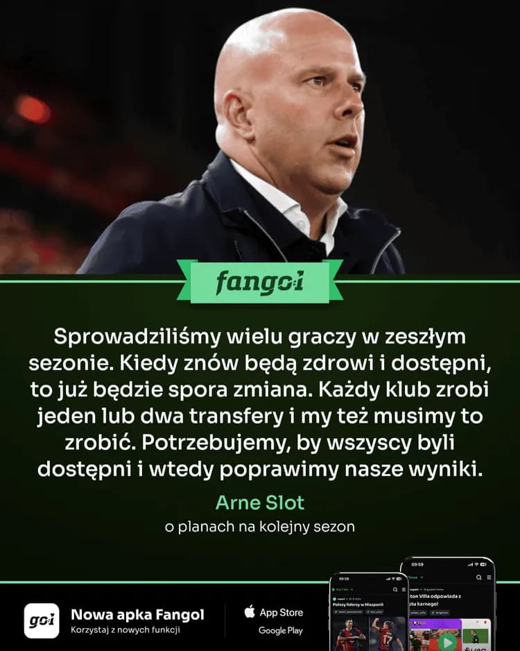 Arne Slot ogłosił plany na następny sezon!