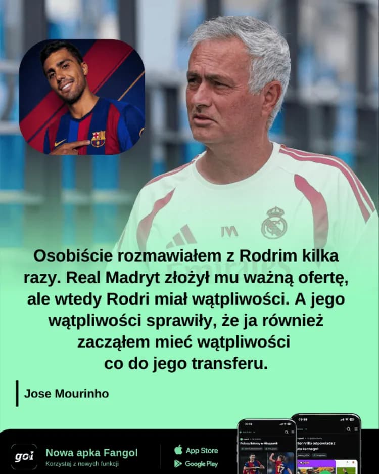 Jose Mourinho zdradził kulisy transferu Rodriego🔥