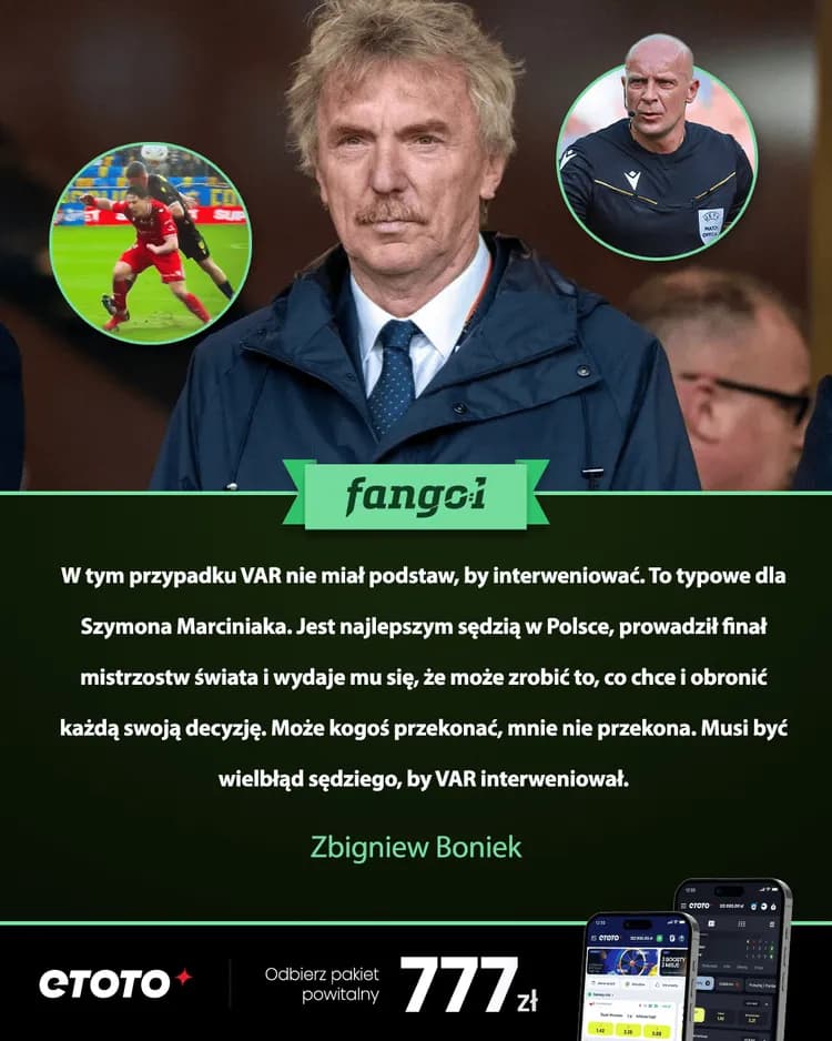 Zbigniew Boniek uderza w Szymona Marciniaka