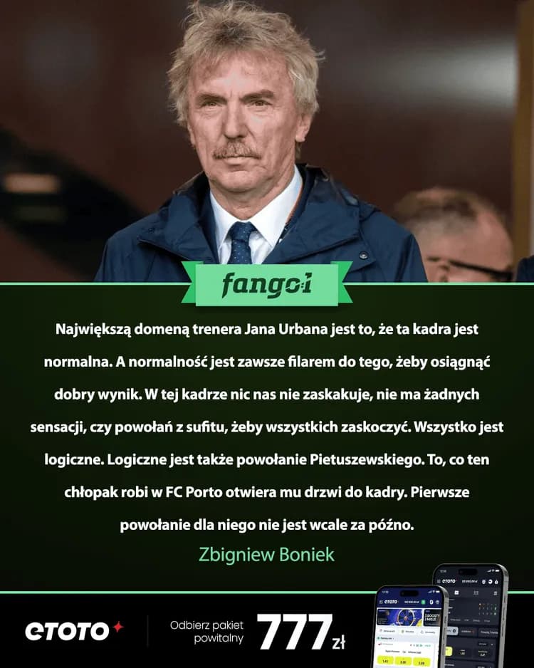 Zbigniew Boniek ocenił powołania Jana Urbana