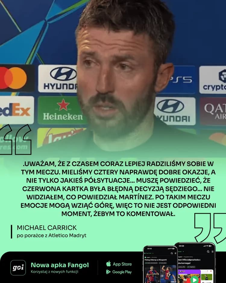 Carrick świeżo po przegranej z Atletico!