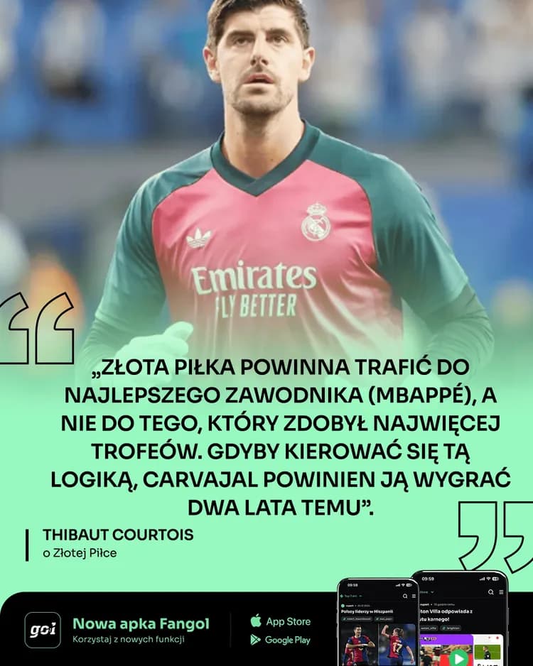 Courtois o tym kto powinien wygrać ZŁOTĄ PIŁKĘ!