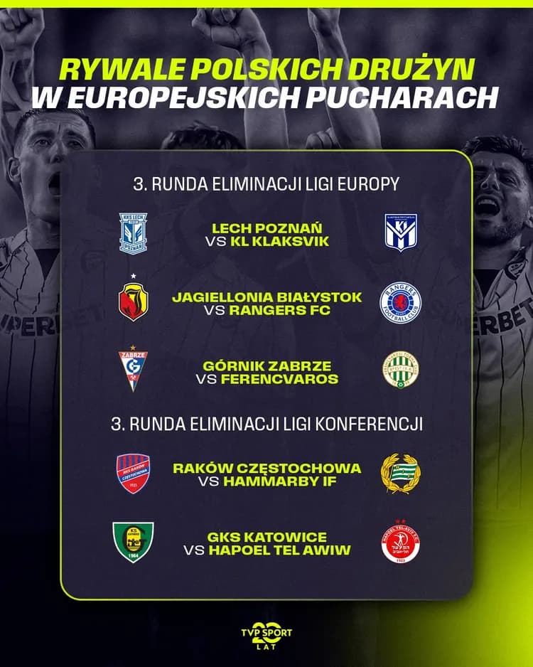Z TYMI drużynami zmierzą się nasze polskie kluby w drodze do pucharów❗️