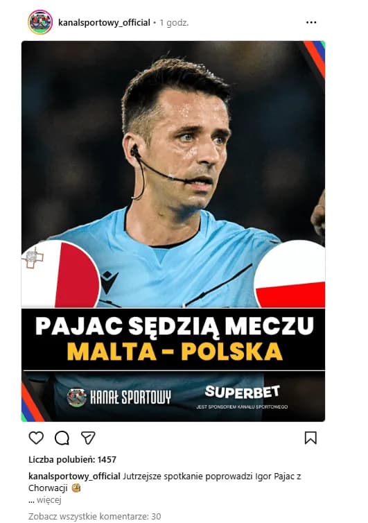 Pajac poprowadzi mecz Malta - Polska XD