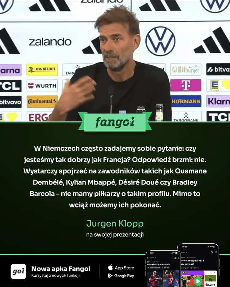 Klopp o porównaniach kadry Niemiec do Francji!