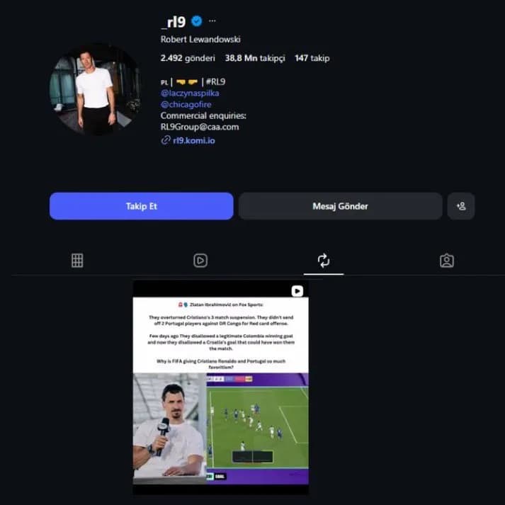 Lewandowski zrepostował wpis OBRAŻAJĄCY RONALDO!