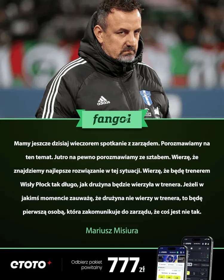 Mariusz Misiura szczerze po kolejnej porażce Wisły Płock