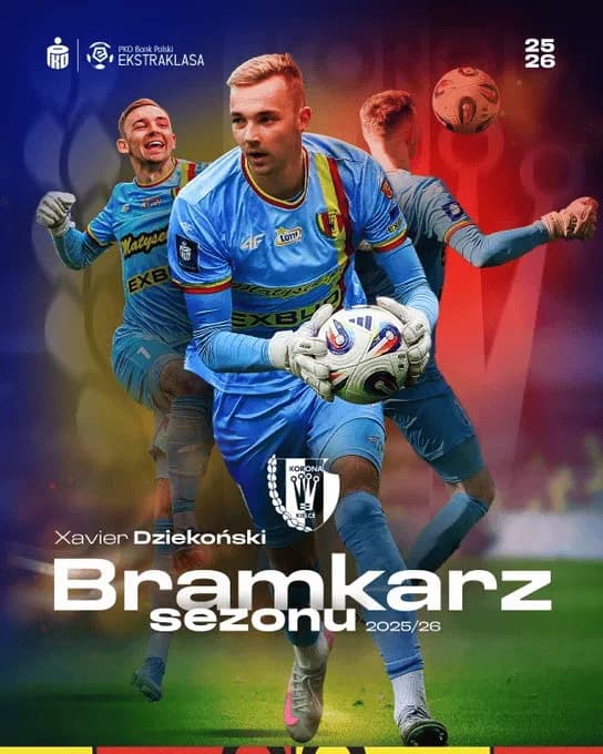 Xavier Dziekoński bramkarzem sezonu 25/26 w Ekstraklasie!