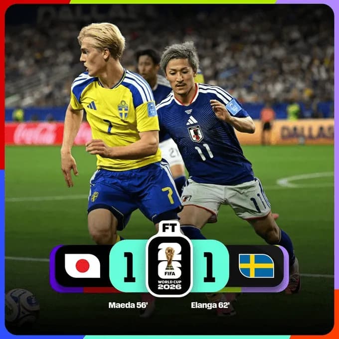 Japonia i Szwecja dzielą się punktami!