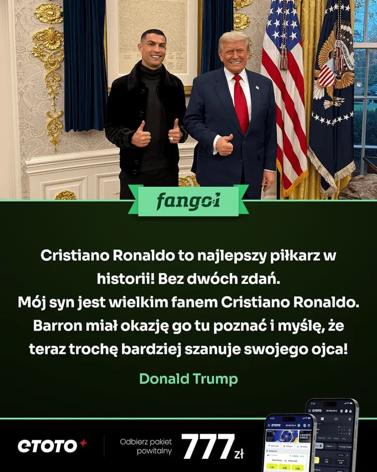 Donald Trump w ciepłych słowach o CR7!