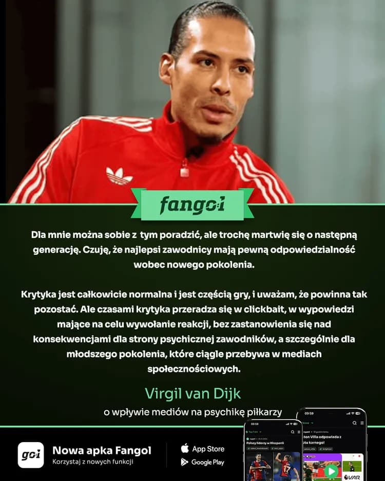 Van Dijk o wpływie mediów na psychikę młodych graczy!