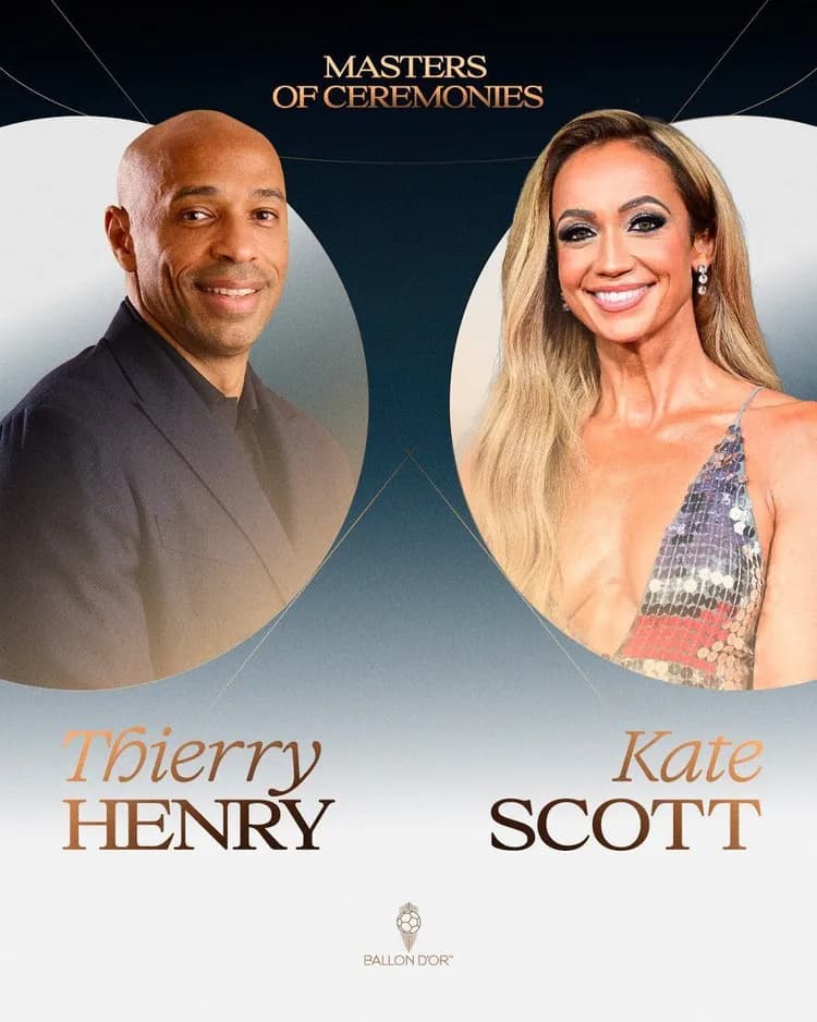 Thierry Henry i Kate Scott poprowadzą galę Złotej Piłki