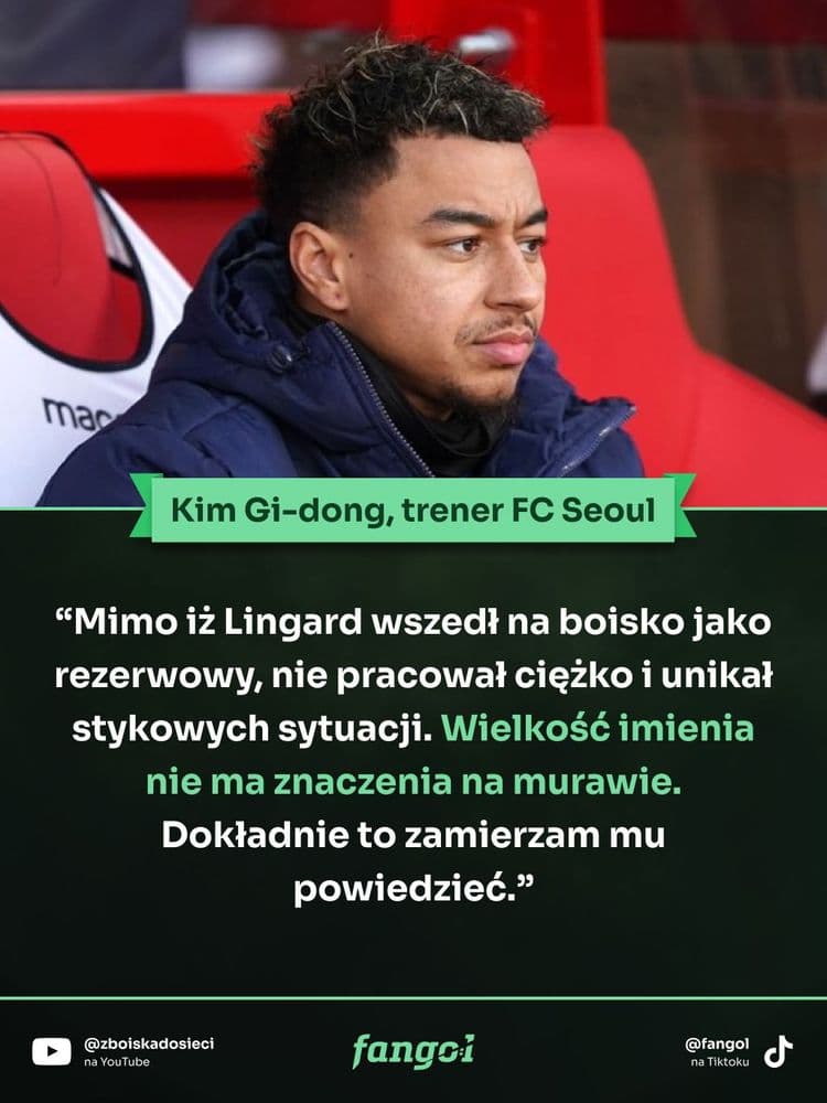 Trener FC Seoul publicznie skrytykował postawę Lingarda