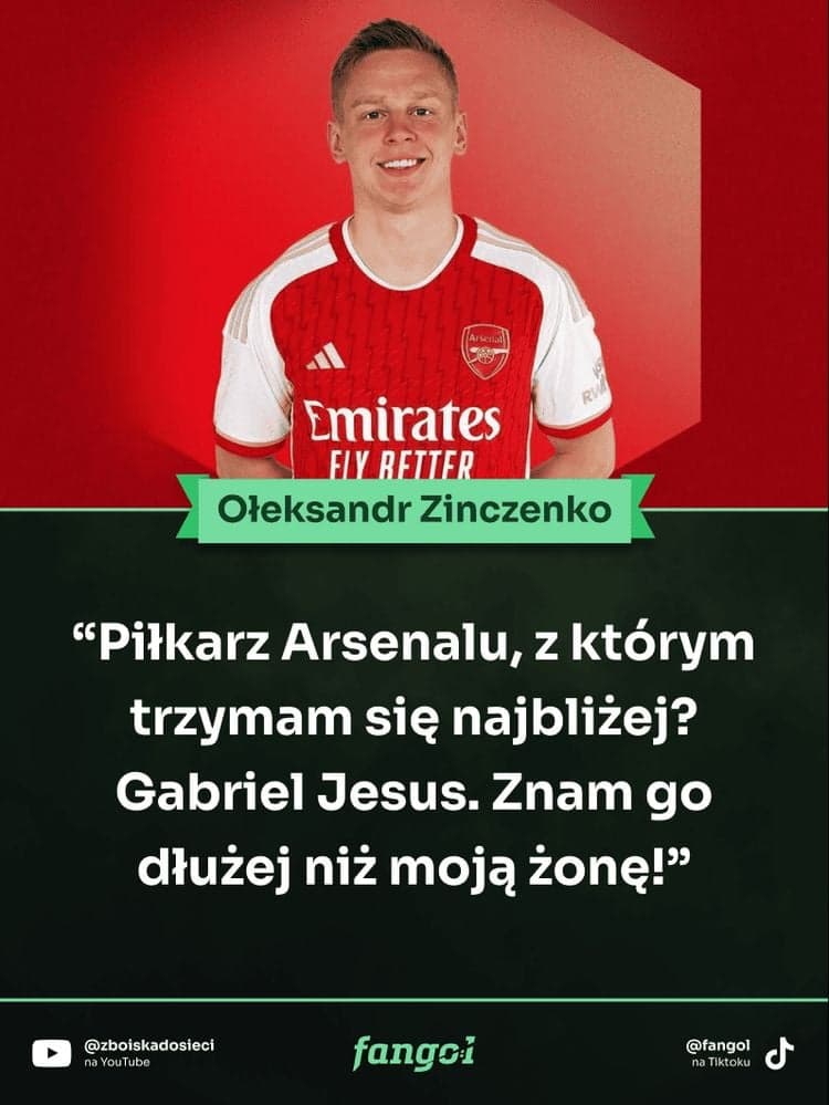 Najbliższy kumpel Zinczenki w Arsenalu